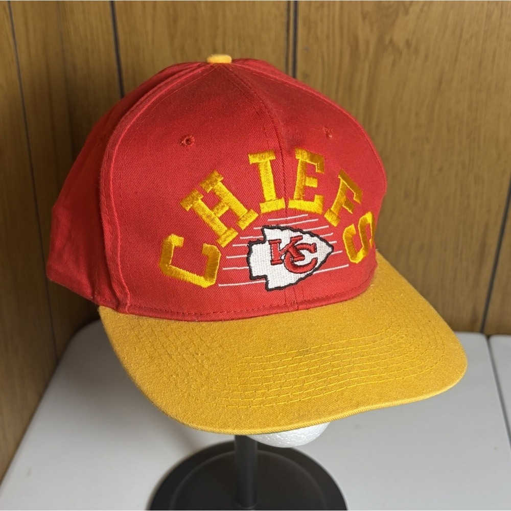 Vintage 90s Kansas City Chiefs AJD Snapback Hat Red NFL